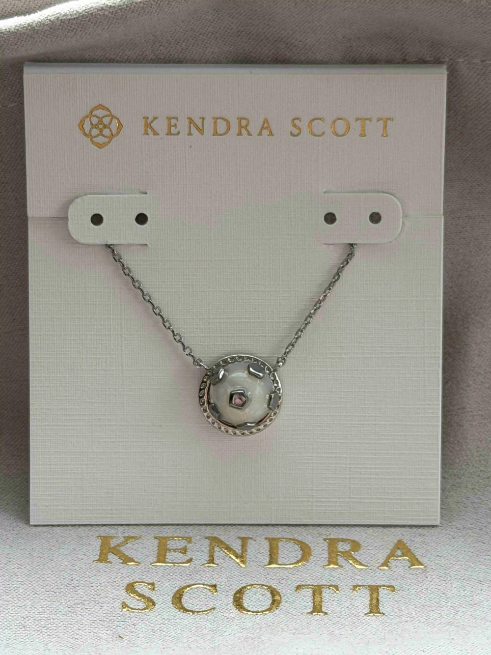 Kendra Scott White Spherical Pendant Necklace